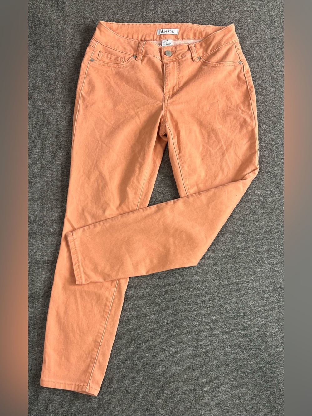 d. jeans | Women’s Skinny Jeans | Peach-Orange | Size 6